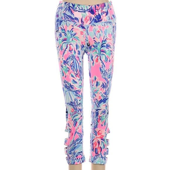 Lilly Pulitzer Luxletic Floral Lux Weekender Cabana Cocktail Crop Leggings XXS - Picture 1 of 6
